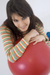 Pretty girl with ball for training
