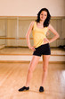Fit girl in a dance studio