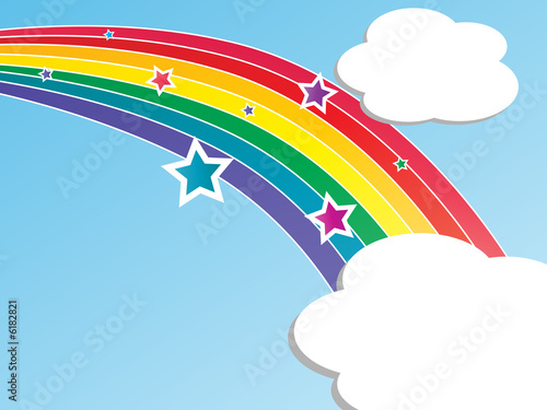 Illustration: Rainbow and Clouds Background Rainbow and Clouds Background