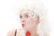 Portrait of the clown in a wig