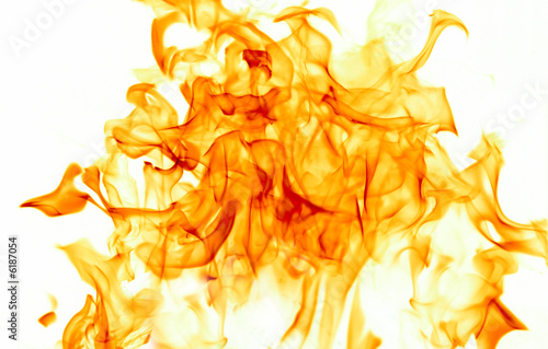 Flames on white