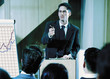 Businessman lecturing