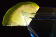 Cocktails, drinks, and alcohol in a colored glass at a bar