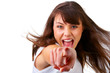 Young female pointing at you