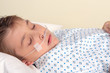 Trauma patient  with nasal cannula.   