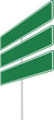 tres letreros verdes