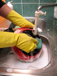 washing dishes