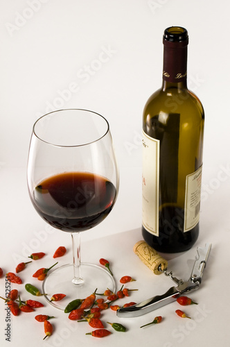 Photo: Wine and chili pepper Wine and chili pepper
