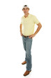 Handsome casual college aged male.  Full body isolated 