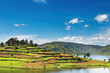 Image : African landscape with lake and blue sky