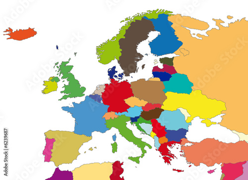 Photo: Une carte de l'Europe. Image de politique et région en europe. Une carte de l'Europe. Image de politique et région en europe.