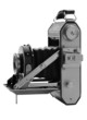Open old bellows camera 6x9 isolated white background Open old bellows camera 6x9 isolated white background