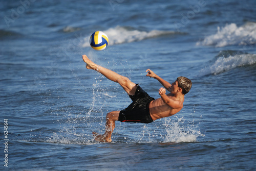 soccer player volley