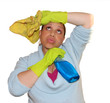 femme soupirant 