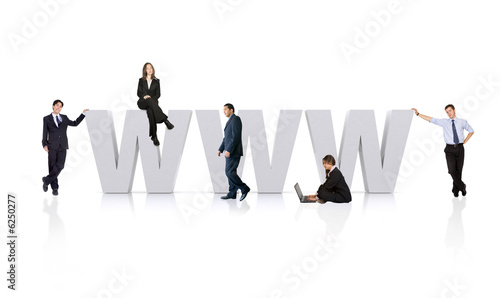 business people around the www - world wide web