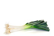 Fresh green leek on reflective surface, studio shot, Fresh green leek on reflective surface, studio shot,