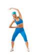 Beautiful young woman doing fitness exercise 