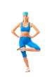 Beautiful young woman doing yoga exercise