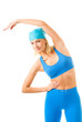 Beautiful young woman doing fitness exercise