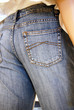 Blue jeans - rear end view.  Great back pocket shot.
