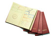 Passports and entry stamps - isolated
