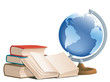 Books and globe,vector Books and globe,vector