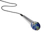 Microphone with earth and cord over a white background