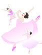 danseuses sur fond blanc