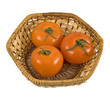 An isolated crib (basket) with tomatoes An isolated crib (basket) with tomatoes