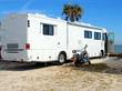 Motorhome camping on beach
