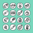 black and white icons set - bathroom black and white icons set - bathroom