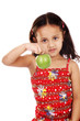 Young girl with an apple
