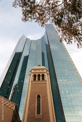 Photo: church surrounded by building in Denver church surrounded by building in Denver
