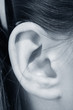 ear girl close up listening sound ear girl close up listening sound