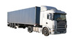 European flatbed 18-wheeler with metal container