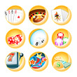 vector icon for casino games: roulette, poker, blackjack, slot