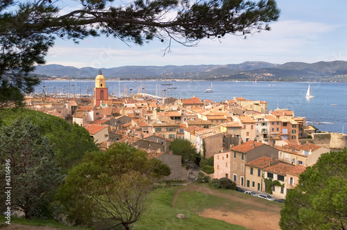 Photo: St Tropez 1 - town with sea in background St Tropez 1 - town with sea in background