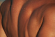 dos de jeune homme musclé avec peau bronzée au soleil