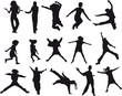 silhouettes enfants - mouvement et dynamisme