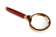 Magnifier over white. Close-up. Variant four.