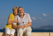 happy senior couple relaxing on vacation