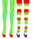 females wearing striped tights