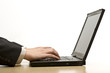 man typing