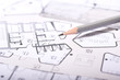 a pencil on an architects plan