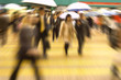 Busy street in China. Purposely blurred with a lens. Busy street in China. Purposely blurred with a lens.