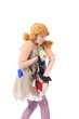 Photo: Colorful dressed female with bag V Colorful dressed female with bag V