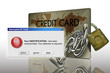 typical plastic credit card with identity theft warning
