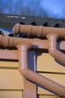 A drainpipe on the roof of a building.
