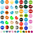 sale stickers with discount and reflection