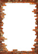 White card background with brick wall framing White card background with brick wall framing